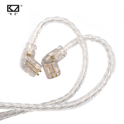 China Silver Plated KZ Oxygen Free Copper Silver Plated Upgrade Cable 2PIN High Pin 0.75mm Oxygen Free Copper ZSN/ZSN Pro/ZS10 Pro/AS16 Earphone Wire for sale