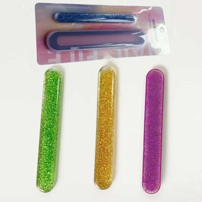 China Mini Nano Glass Nail File 2 in1 Plastic Case Accept Logo Crystal Material Nail Care Polishing Custom Mini Nano Glass Nail File for sale