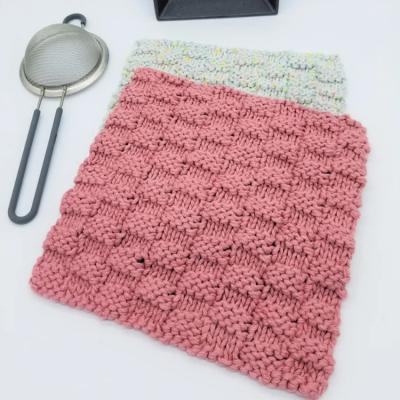 China New Color F-9614 Checkerboard Pattern Cotton Single Viable Square Dish Cloth Soft Clean Cloth For Glass Kitchen Daily Dish Towel for sale