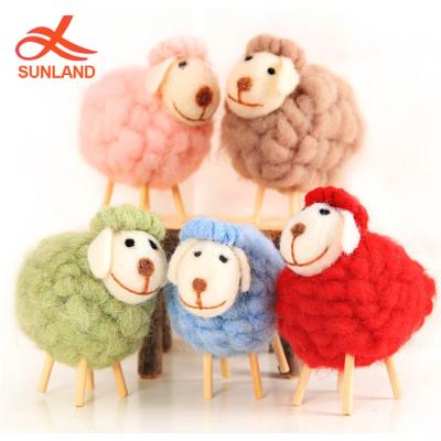 China 2019 New F-4638 Felt Sheep Creative Plush Toy Cute Wholesale Home Wooden Table Merry Christmas Decoration Custom for sale