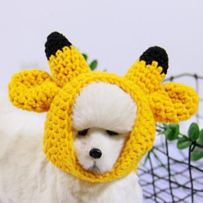 China F-6292 F-6292 Yellow and Red JOINT High Quality Pet Hat Crochet Hat Cats Beanie Hat New Cute Cute Custom Pet Accessories for sale