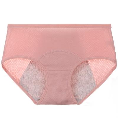 China OEM Moramona Leak Proof Period Women Underwear Pink Lovely Antibacterial Cotton High Rise Panties Menstrual Pants for sale