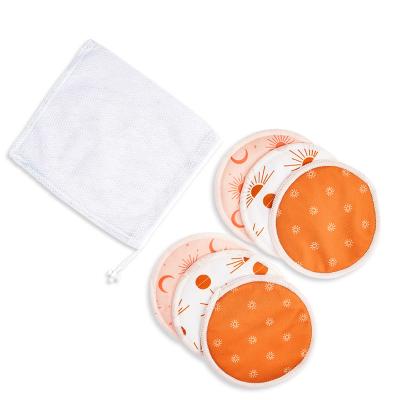 China Moramona ABSORBENT Organic Washable Breast Pads 6 Pack Reusable Nursing Pads For Breastfeeding With Laundry Bag for sale