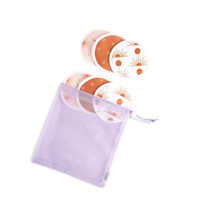 China Moramona Reusable Organic Bamboo Nursing Pads ABSORBENT Washable Breast Pads 10CM /12CM Custom Pack 6pcs With Laundry Bag for sale