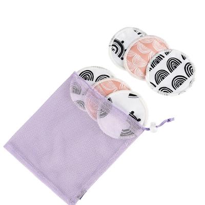 China Moramona Washable ABSORBENT Care Pads 3 Layers Bamboo Reusable Breast Pads 6pcs With Laundry Bag for sale