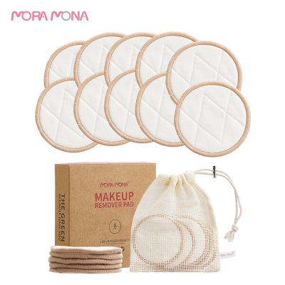 China Fashion Mora Mona Reusable Cotton Bamboo Face Make Up Remover Pads Washable Makeup Remover Pads for sale