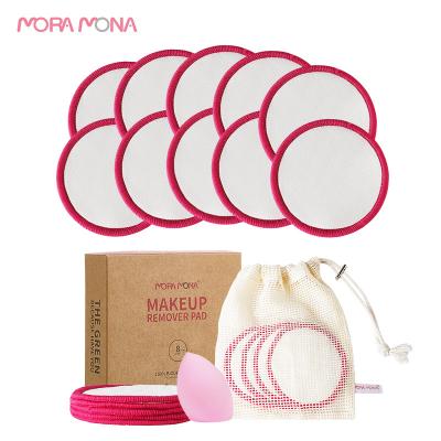 China Daily Cleansing Moramona Make Up Washable Clean Facial Pads Reusable Remover Pads Eco-Friendly Remover Pads for sale