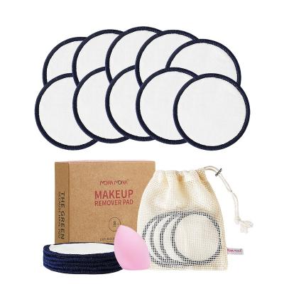 China Reusable Moramona Makeup Bamboo Daily Cleansing Cotton for Washable Makeup Removal, Laundry Bag, Basic Cleaning Pad for sale