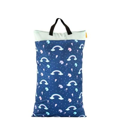 China Large Capacity Water Resistant Moramona Wet Bag For 2 Zippers Wet Wholesale Reusable Diaper Bag Wet Dry Bag 40*70cm for sale