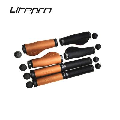 China Mountain Bikes Litepro MTB Mountain Bike PU Leather Handlebar Grips BMX Folding Road Bicycle Grip Comfortable Cover Recycling Accessory for sale