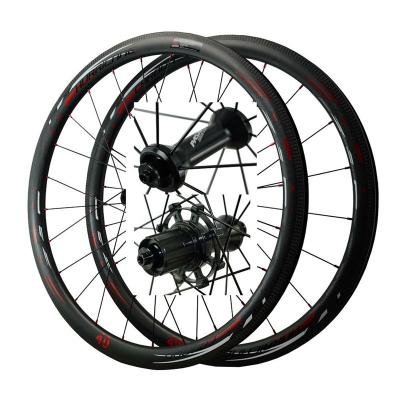 China Road Bikes PASAK Road Bike Wheel 40/50/55 Mm Anvil/Tubeless Carbon Fiber Fat Ring 700C Bicycle Wheelset Straight Pull C V Brake Rims for sale