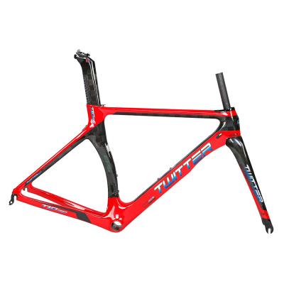 China High Strength And Price Cheap Bicycle Frame T10pro Cutting Color 46-54cm Rim Brake C Brake Road Bike Carbon Frame 700C*25C With Carbon Fork Seat Post Frameset for sale