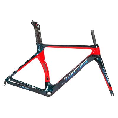 China Road Bikes Twitter T10pro Discolor 18K Carbon Road Bike Frame 700c Carbon Road Frame Ultralight Carbon Fork Cycling Seatpost Cycling for sale