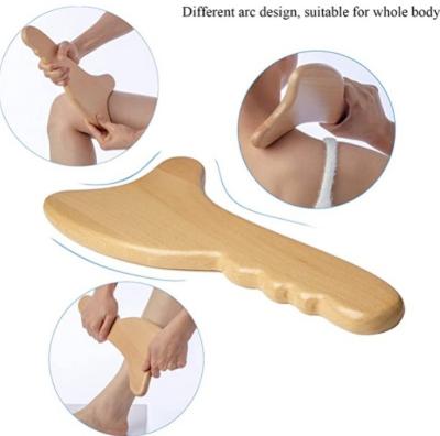 China Guasha Roller Set Beauty Therapy Y Shape Face Roller Gold Wooden Gua Sha Therapy Massage Tools Wooden Maderoterapia Massage Tool for sale