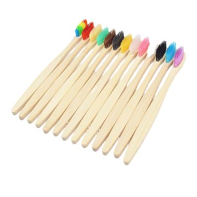 China Newjoy Disposable Eco Friendly Toothbrush Cepillos De Dientes De Bambu Organic Bamboo Toothbrush 5Packs for sale