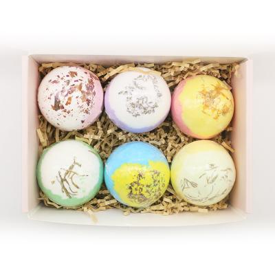 China Home Spa 6pcs Rainbow Bath Bombs Luxury Organic Bath Bomb Packaging Bath Bombs Custom Logo Cbd Bubble Fizzies Bathbombs Gift Set Box for sale