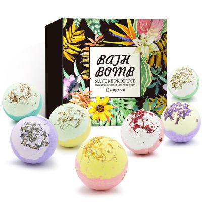 China Home Organic Luxury Steamers Gift Packing 4Pc Gift Natural Bathbombs Skin Care Essential Oils Rainbow Bath Bomb OEM ODM Spa Bath Bomb shower for sale