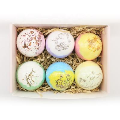 China Cute Home Spa OEM Bath Bomb Molds Rich Bubble Shower Steamers Home Spa Fizzy Body Care 6 Pcs Gift Set Bathbombs Cleaning Packaging for sale