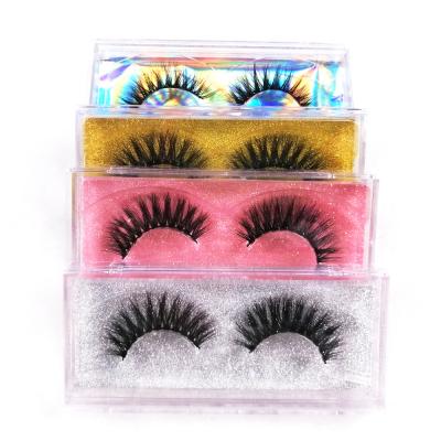 China Hot Selling Good Quality Short False Thick 3d Tapered Real Mink Furx Strip Eyelashes Thin Seller for sale