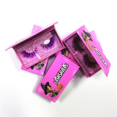 China Top Quality Colored Mink Eyelash 3d Mink Eyelash 25mm Christmas Halloween Colored Lashes for sale