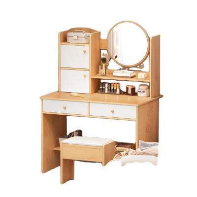 China 2021 New Style Adjustable Drawer Dresser Bedroom Modern Simple Makeup Desk Storage Cabinet Built-in Small Bedside Cosmetics Storage Table for sale