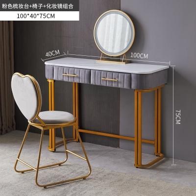 China Concise European Bedroom Furniture Drawer Dresser Vanity Factory Direct Selling Style 100cm Makeup Whiteboard With Mirror for sale