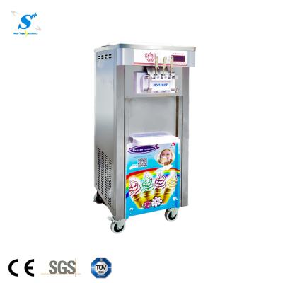 China Snack Factory 3 Flavors Soft Ice Cream Machine Stainless Steel Commercial Frozen Yogurt Machine for sale