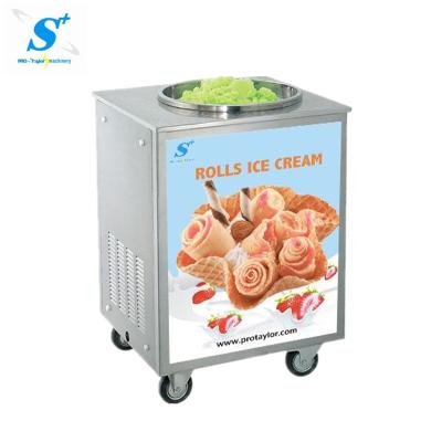 China Ice Cream Single Round Pan Commercial Fried Ice Cream Machine Thailand for sale