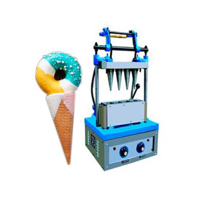 China High Quality Frozen Food Factory Stainless Steel Waffle Ice Cream Cone Machine with 4 Cones for sale