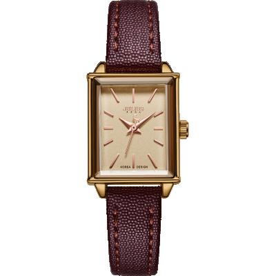 China 2021 New Fashion Design Quartz Watch Water Resistant Simple Square Dial Leather Strap Ladies Quartz Watch for sale