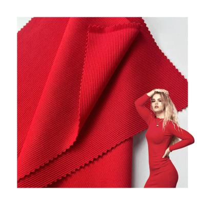 China Anti-Bacteria Customized 380Gsm Ribbed Dyed 4*2 Rib Fabric Rib Fabric For Sweater Dress Knit Fabric Factory for sale