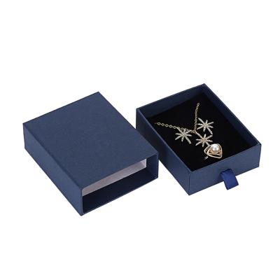 China Recyclable Cardboard Velvet Drawer Custom Luxury Paper Jewelry Box With Logo for sale