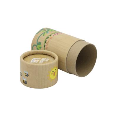 China High Quality Empty Recycled Materials OEM Cylinder Brown Kraft Paper Glass 50ml Round Bottle Gift Box For Tea for sale