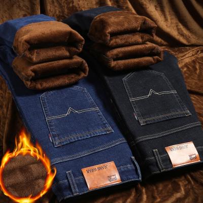 China Promotional Wholesale Promotional Fleece Stretch Comfort Jeans Mens Denim Skinny Winter 100%Cotton Jeans for sale