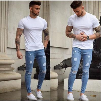 China Color Fade Proof Special Offer Korean Style Slim Black Jeans Mid Waist Ripped Pants Jeans For Friend for sale