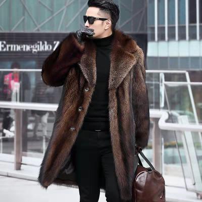 China 2021 airImitated mink fur overcoat jacket finished by sustainable fashion plus size men's mink clothing for sale