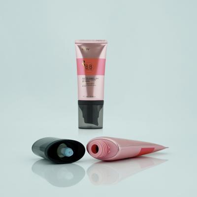 China Cosmetic 50g Cosmetic Make Up Tube With Flat Airless Pump For BB Cream for sale