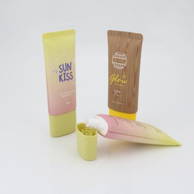 China Low moq 30ml soft logo sunscreen cream tube packaging OEM eco-friendly wholesale custom makeup with screw cap for sale