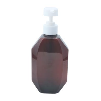 China Personal Skin Care Packaging 200ml 300ml PET Polygonal Bottle For Shampoo Bottles With Pump for sale