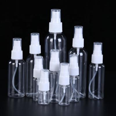 China Pet Cosmetic Spray Bottle 10ml 30ml 100ml 150ml Plastic Spray Bottles With Spray Tops for sale