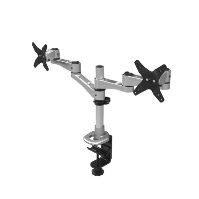 China Ergonomic Factory Sale Freely Adjustable Ergonomic Dual Monitor Arm Stand With Swivel Configuration for sale