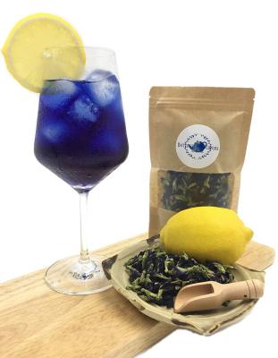 China Loose Wholesale Natural Herbal Tea Diet Flavored Edible Tea Dried Blue Butterfly Pea Flowers With Private Label for sale