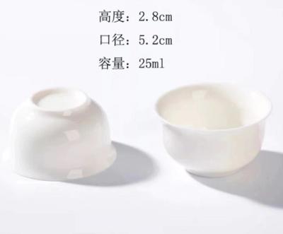 China Sustainable 25ml Small Chinese Gongfu Tea Cup Personal Promotional Porcelain Ceramic Tea Cups for sale