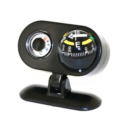 China Heading Guide Base Suction Vehicle Compass With Thermometer, 2 In 1 Mini Car Dashboard Compass Thermometer OEM Orders Accepted for sale