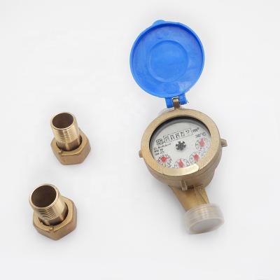 China ISO 4064 Brass Wet Type Singlejet Water Meter Class B 20mm for sale