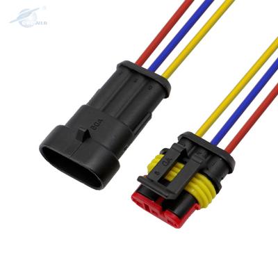 China Car 1.5mm series 1pin electronic way to 3 4 5 pulg male female waterproof 6 pin wire connector superseal with electrical wire harness for sale