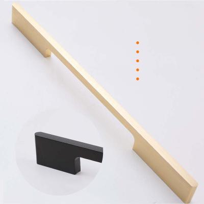 China Easy Installation Pulls and Handles Buffet Furniture Hardware Supplier Wardrobe Cabinet Drawer T Bar Door Pulls Aluminum Alloy Flat Handle for sale