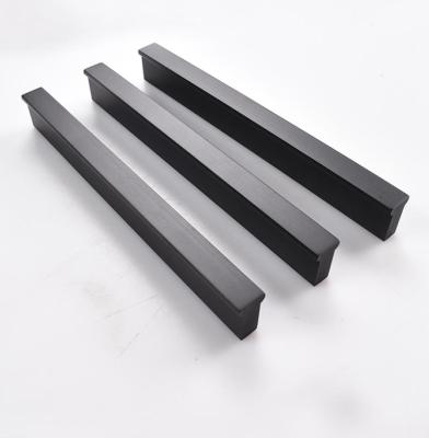 China Easy Installation Pulls and Handle Solid Aluminum Profile Furniture Door Cabinet Wardrobe Cupboard Kitchen Drawer Pulls Black Gold T Bar Cabinet Handle for sale