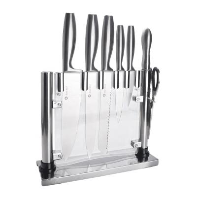 China 8 PCS Block Viable Kitchen Knife Set With Scissor Knife Sharpener Classic Stainless Steel Knife Set for sale