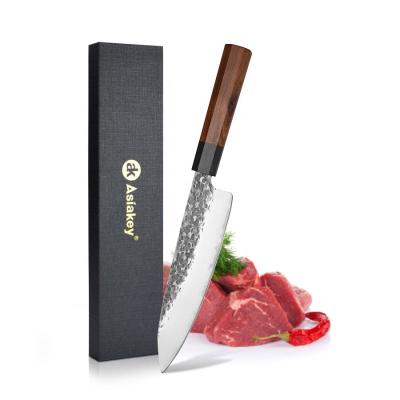 China Sustainable Professional High Carbon Stainless Steel Cutting Meat Vegetable Kiritsuke Chef Knife Tsuchime for sale